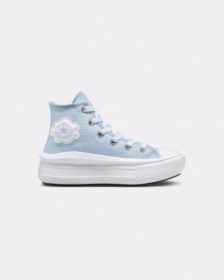 Sapatos Plataforma Converse Chuck Taylor All Star Move Cloud Patch Cano Alto Menina Azuis | PT H03T1P5